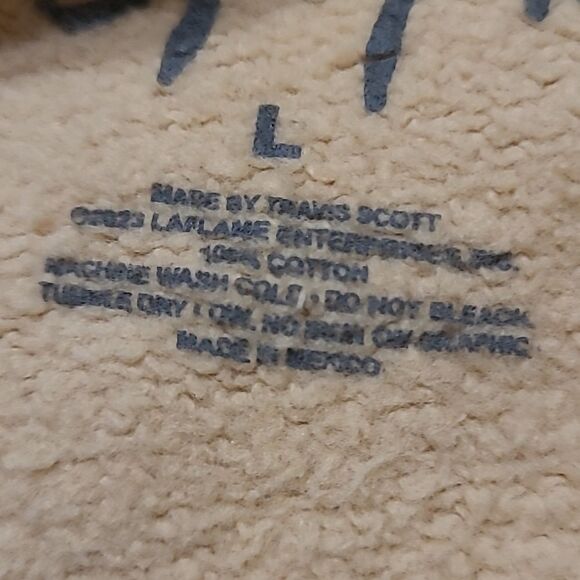 NEW TRAVIS SCOTT UTOPIA MUSCLE SWEATSHIRT TAN BLACK SHIRT L LARGE NWOT NO TAGS - Picture 2 of 7